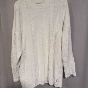 Women's White Cable Knit Sweater